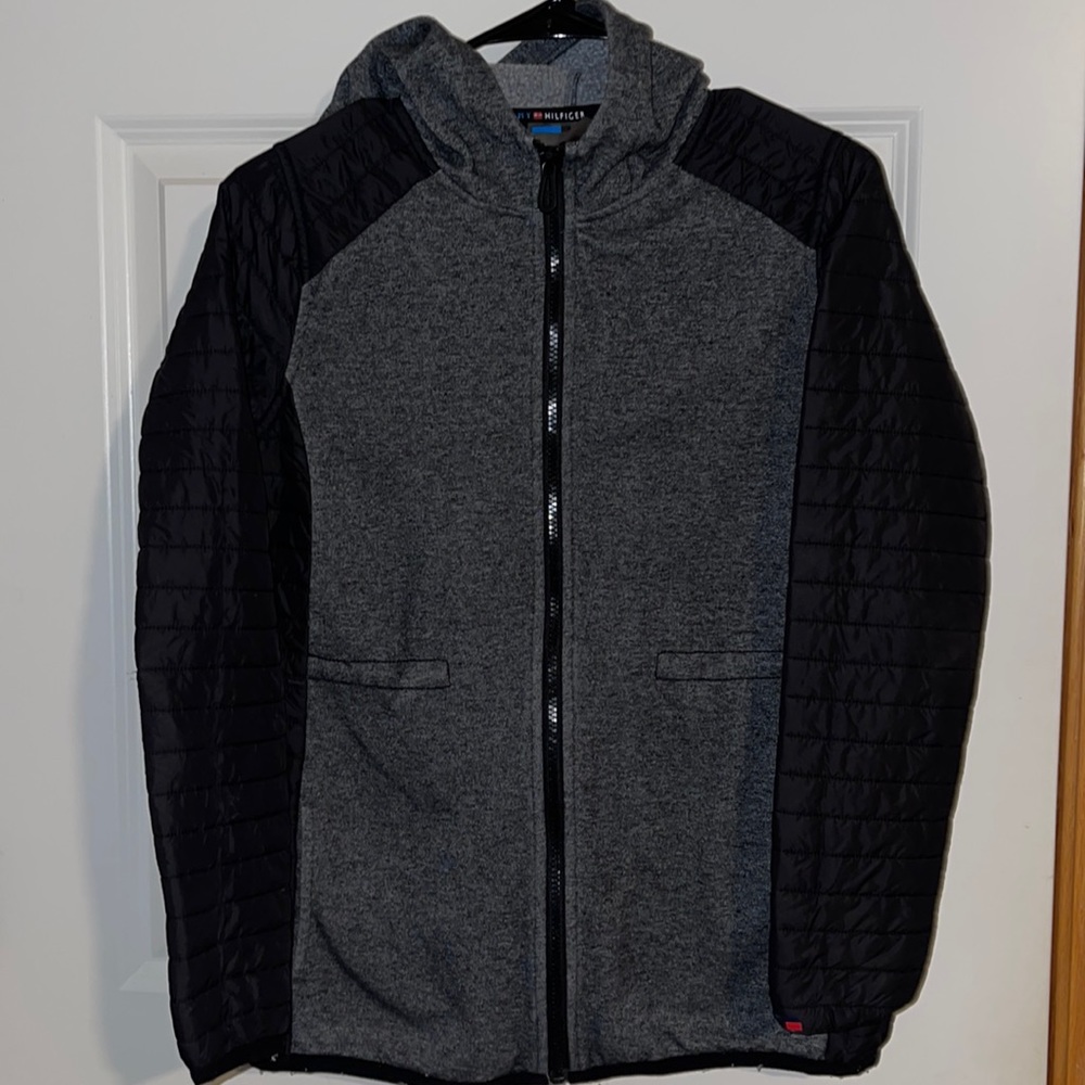 Tommy Hilfiger Sport Black Grey Fall Sweatshirt/Jacket Wm sz S